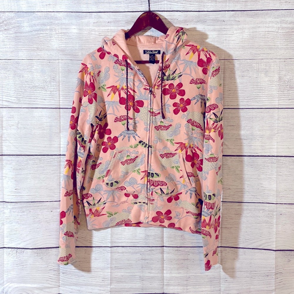 Lucky Brand | Pink Floral Hooded Sweatshirt Hoodie Medium